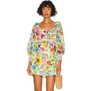 Alice + Olivia Crawford Mini Dress in Sunday Stroll Multi